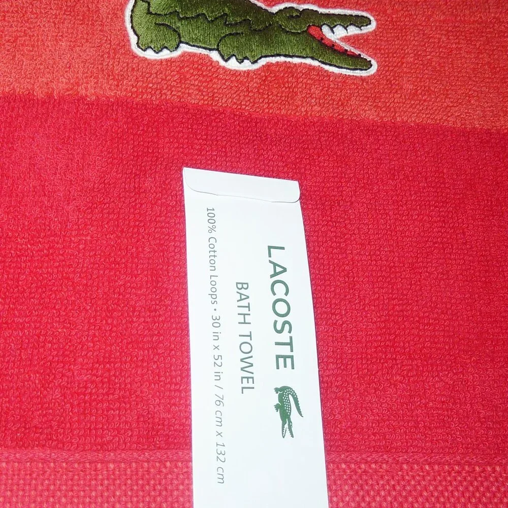 NWT Lacoste Bath Towel With Alligator Logo 30